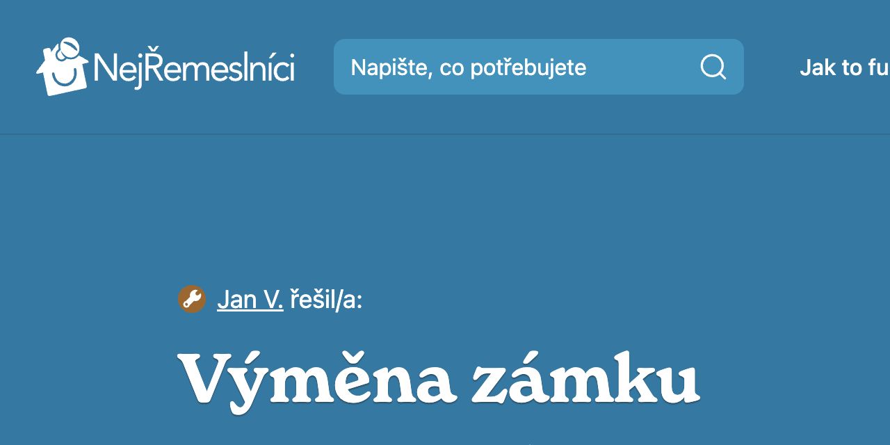Reference: Výměna zámku