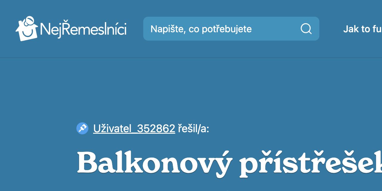 Reference: Balkonový přístřešek na míru