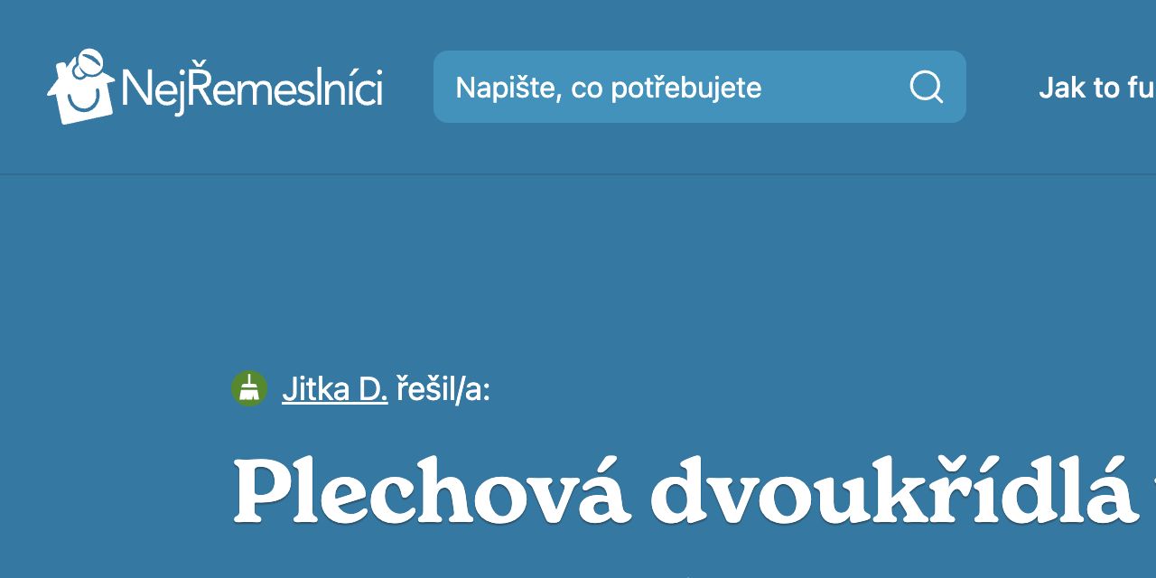 Reference: Plechová dvoukřídlá vrata