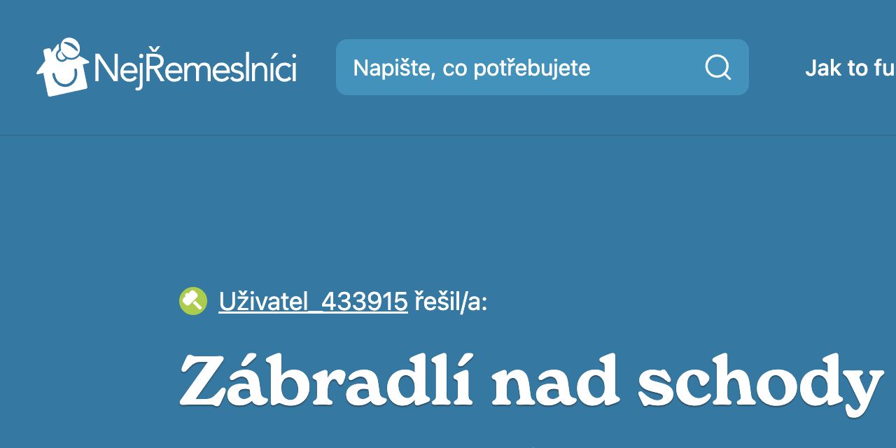 Reference: Zábradlí nad schody